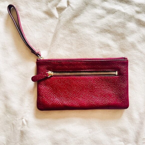 14th & Union Wallet Card and Change Maroon Pebbled 8.5 in x 4.5 in - Picture 1 of 7